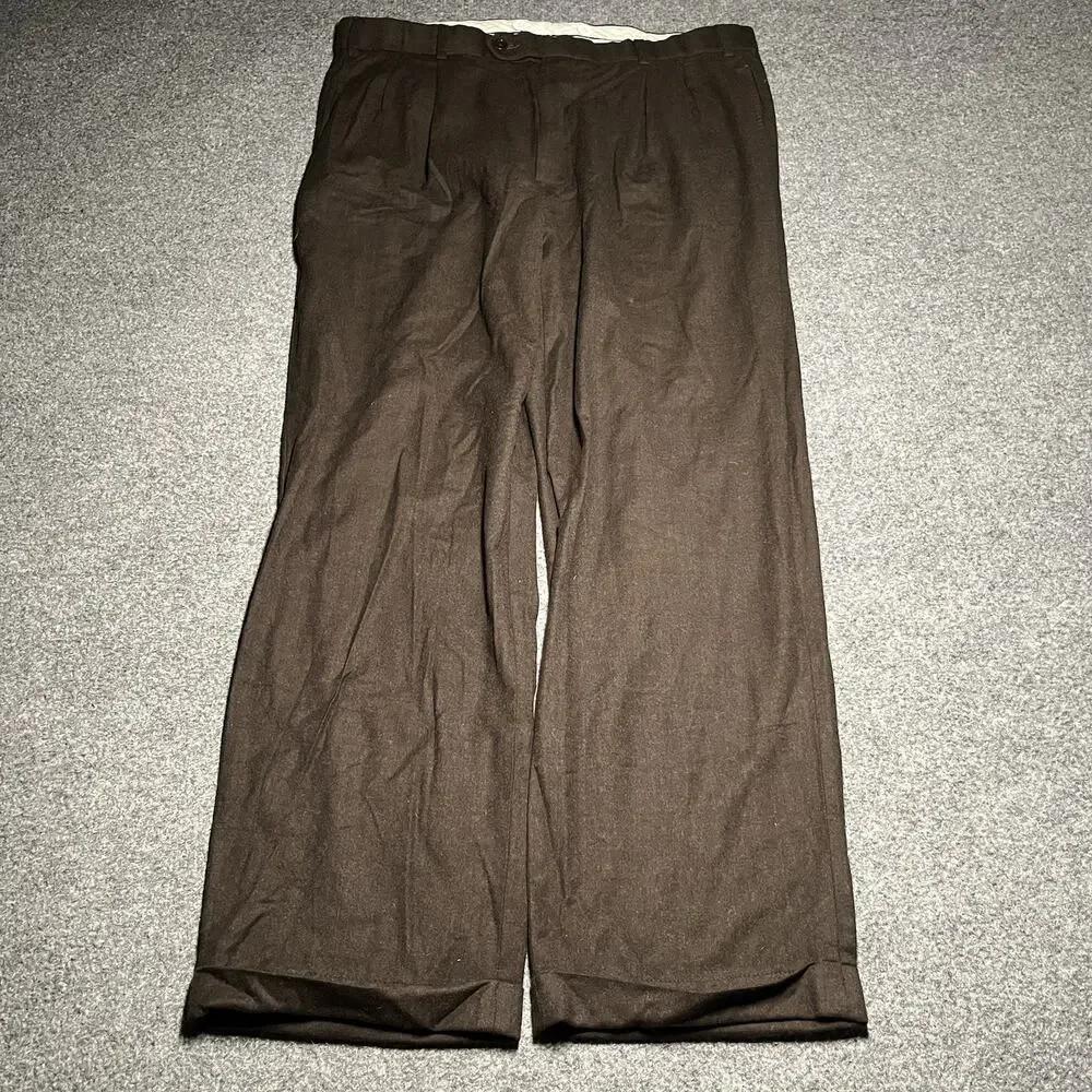 Brooks Brothers Pants Mens 35x28 Wool Brown Dress Pleated Cuffed Canada